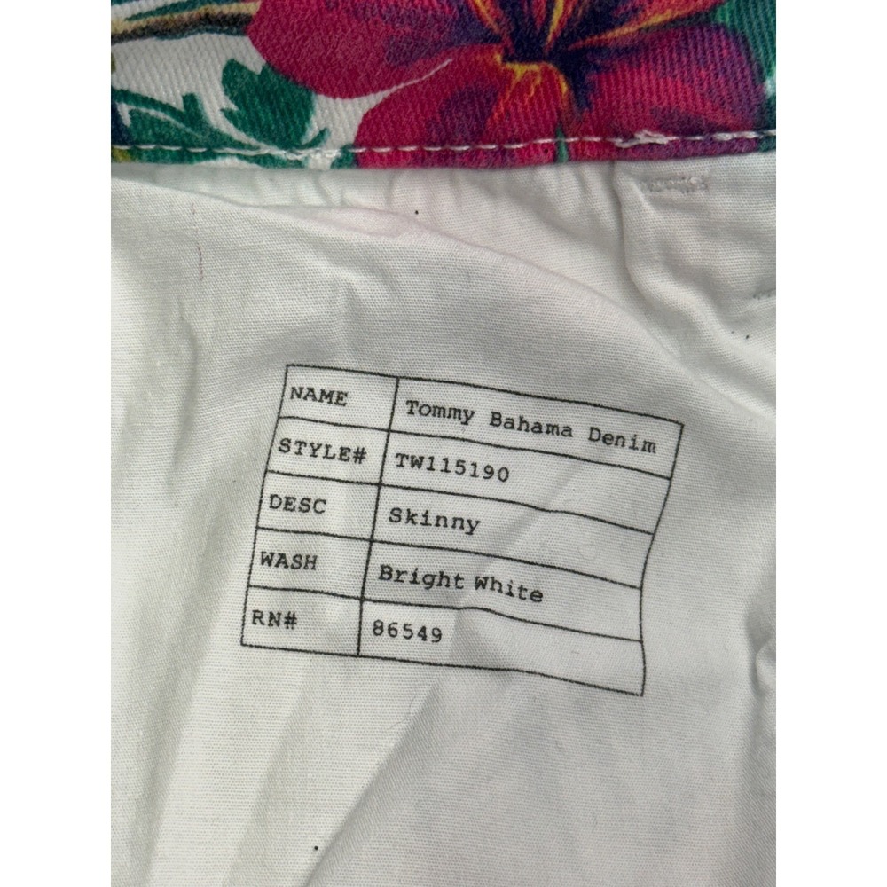 Tommy Bahama‎ Skinny Floral Parrot Print Pants Bright White Size 4 - Picture 4 of 9